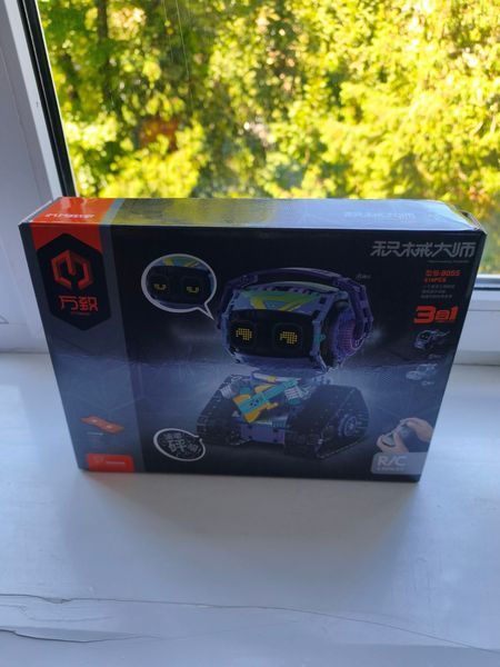 Уцінка (пошкоджена коробка) Конструктор STEAM на радіокеруванні RockRoller 3в1 Робот Самоскид Бульдозер на пульті і програмуванням через смартфон 8055 фото