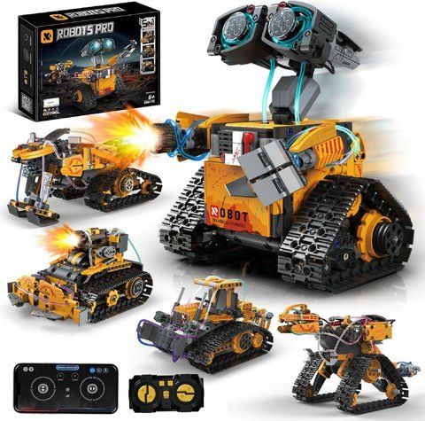 Конструктор STEM на радіокеруванні Wall-E 5в1 STEAM робот на пульті і програмуванням через смартфон K96175 фото