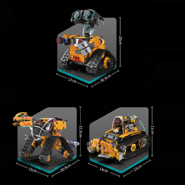 Конструктор STEM на радіокеруванні Wall-E 5в1 STEAM робот на пульті і програмуванням через смартфон K96175 фото