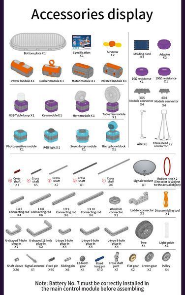 Електронний конструктор Super Tech Building Blocks 201 деталь, 110 експериментів, STEM-набір з моторами, лампочками, сенсорами та звуковими ефектами 110 фото