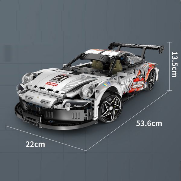 Конструктор STEM на радиоуправлении 2 в 1 Technic Porsche 911 с подсветкой на пульте управления и программированием через смартфон 9821 фото