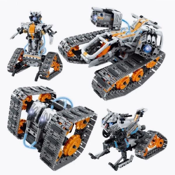 Конструктор STEM на радіокеруванні танк 4в1 Technic Robot на пульті керування  і програмуванням через смартфон 8051 фото
