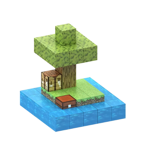 Магнитный конструктор Майнкрафт Остров 38psc магнитные кубики Minecraft с подсветкой в ​​подарок T038 фото