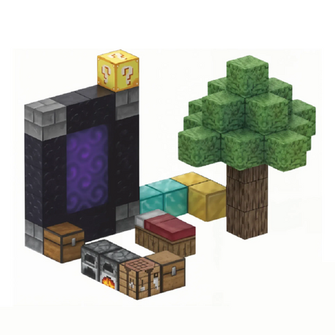 Магнітний конструктор Майнкрафт Портал з деревом 48psc магнітні кубики Minecraft з підсвічуванням в подарунок T027 фото