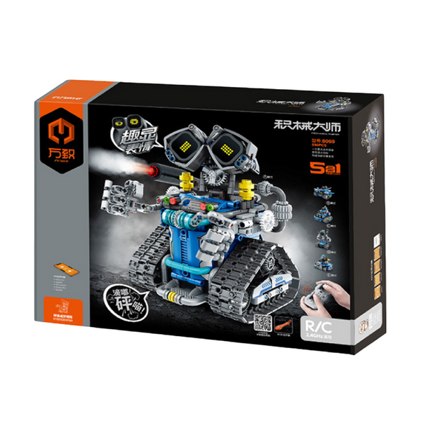 Конструктор STEM на радиоуправлении 5в1 Sillbird Wall-e Technic Robot на пульте управления и программированием через смартфон 8069 фото